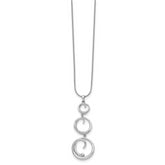 Sterling Silver Diamond Swirl Necklace with Rhodium Plating and Extender
